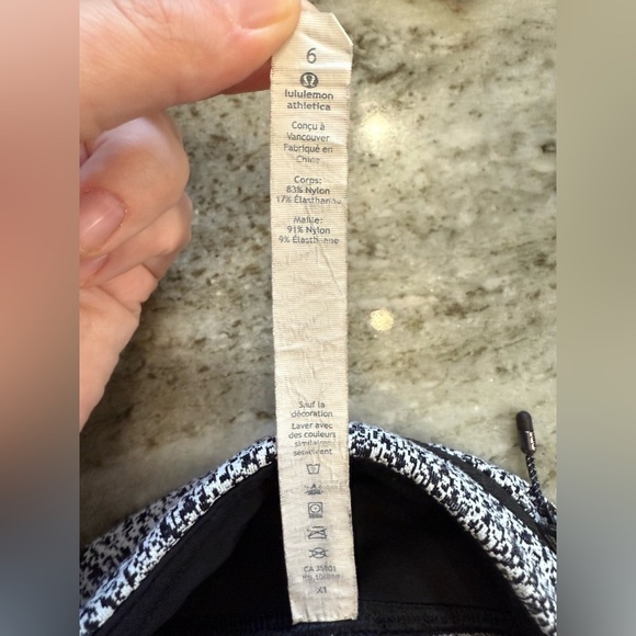 Lululemon Power Luxtreme Spray Jacquard White Black Pace Revival Crop Leggings - Picture 8 of 9